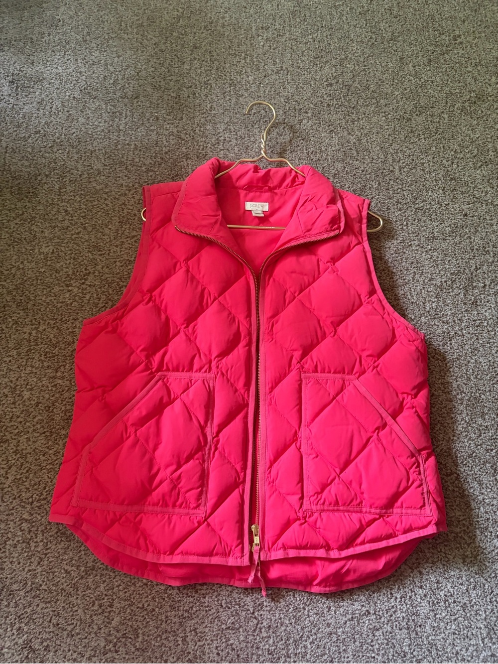 J. Crew Factory Hot Pink Quilted Puffer Vest